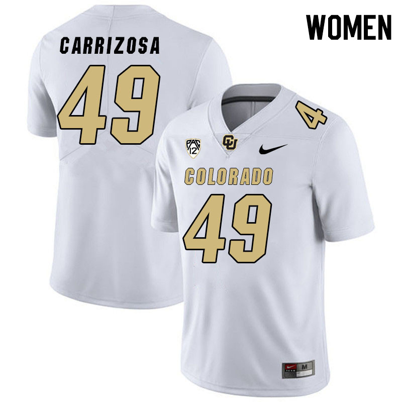 Women #49 Trent Carrizosa Colorado Buffaloes College Football Jerseys Stitched Sale-White
